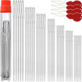 70 Pack Premium Large Eye Needles for Hand Sewing with 4 Needle Threaders, Assorted Sizes, Embroidery Needles for Hand Sewing, Sewing Needles Large Eye, Big Eye Needle
