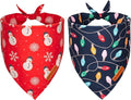 ADOGGYGO Christmas Dog Bandana, Snowman Xmas Pet Scarf, Premium Durable Fabric, Christmas Bandanas for Medium Large Dogs Pets (Large)