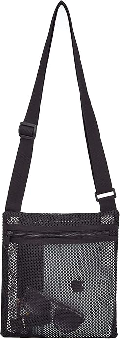 USPECLARE Heavy Duty Semi-Transparent Mesh Purse See Through Mesh Crossbody Bag