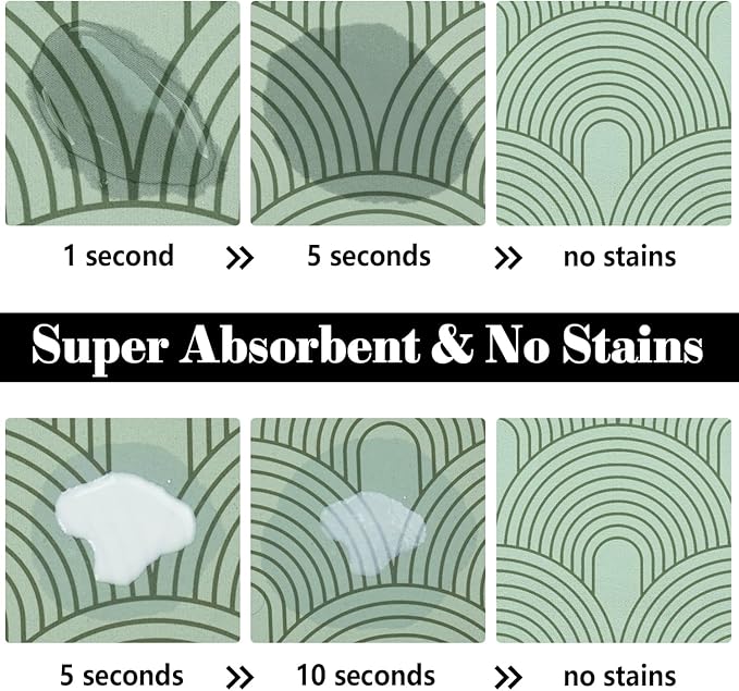 Dog Food Mats for Floors Absorbent, Pet Cat Food Mat - Quick Dry Dog Bowl Mats for Food and Water, Eco-Friendly Boho Pet Supplies