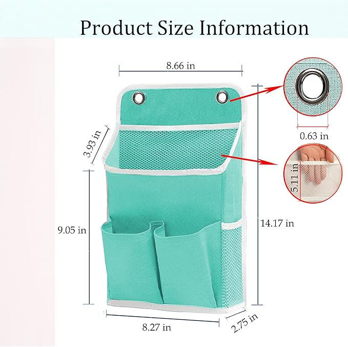 Someteth Hanging Basket for Organizing, Wall Organizer with Pockets and Over The Door Organizer，Can for Home, Closet, Office and Camper (2 Green)