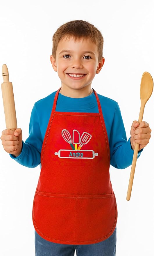 Kids Apron Customized With Name, Baker Apron, Baking, Cooking