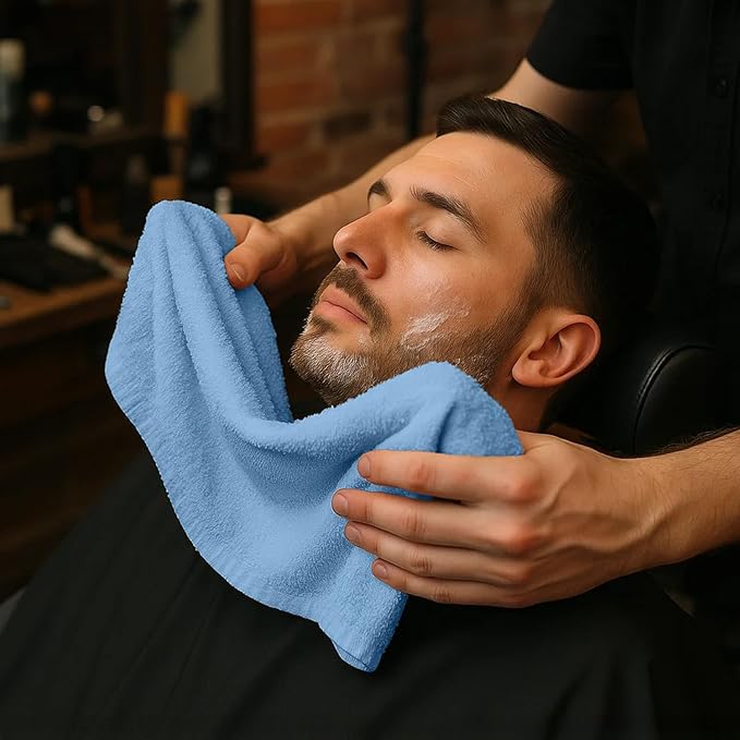 RIVERSIDE Pack of 24 Salon Towels Set (Not Bleach Proof), 16 x 26 Inches, 100% Ring Spun Cotton, Highly Absorbent & Quick Dry Hand Towels for Salon, Barber, Gym, Spa, Bathroom & Home, Electric Blue