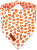 UP URARA PUP Halloween Pumpkin Dog Bandana, Halloween Triangle Bid Scarf with Pumpkin Pattern, Cotton Pet Kerchief for Girl Boy Dogs or Cats, Cute Puppy Bandana Fancy for Dogs