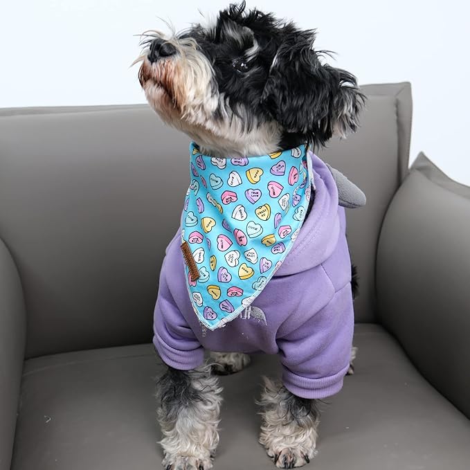 MR. CHUBBYFACE Valentines Dog Bandanas Reversible Triangle Bibs Scarf Accessories for Dogs Cats Pets