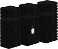 Avalon Towels Cotton Washcloths – (Pack of 60) Size 12x12 Inches, 100% Ring Spun Cotton, Soft & Absorbent Face Towels, Gym Towels, Hotel and Spa Quality, Reusable Fingertip Towels (Black)