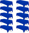 BRILLMAX 10 Pack Royal Blue Tablecloths for 8 Foot Rectangle Tables 60 x 126 Inch - 8ft Rectangular Bulk Linen Polyester Fabric Washable Cloth Cover for Wedding Reception Banquet Birthday Party