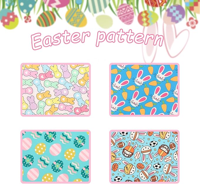 Unique Style Paws Dog Easter Bandanas 2Pcs Washable Cotton Triangle Sports Rabbit Egg Dog Scarfs for Small Medium Large Dogs and Cats