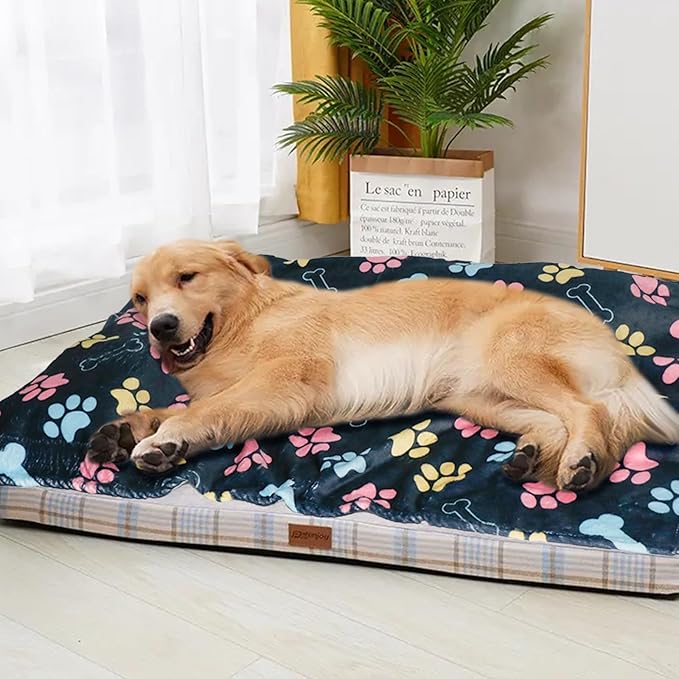 Gowyeg Dog Blanket for Medium Dogs Washable - Soft Fluffy Puppy Blanket with Premium 300GSM Coral Fleece, Cozy Calming Cat Blankets for Indoor Cats for Kitten Doggy, Navy Blue