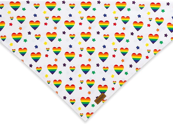 THLOH Pride Dog Bandanas - 2 Pack Reversible LGBT LGBT+ Pet Scarf for Boy and Girl | Premium Durable Fabric | Rainbow Bandana for Small Medium Large and Extra Large Dogs (Pride, Large)