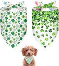 St. Patrick's Day Dog Bandana Reversible 2 Pack Small, St. Patricks Day Pet Bandanas for Dogs Lucky Shamrock Adjustable Triangle Holiday Scarves for Small Medium Boy Girl Dogs