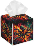 Mystical Octopus Tissue Box Cover,Colorful Galaxy PU Leather Tissue Box Holder Square,Modern Home Decoration for Bathroom Living Room Kitchen Office Car,5.2"×5.2"×5.2"