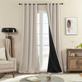 Rutterllow 100% Blackout Curtains 2 Panels, Full Shade 108 Inches Long Complete Drapes for Living Room, Thermal Insulated Bedroom Window Treatment Drapes (Beige, 52x108 inch)