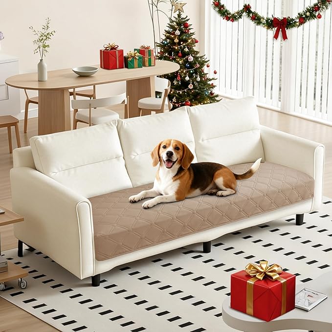 CYCMACO Waterproof Dog Bed Cover Pet Blanket, Soft Couch Cover for Dogs Washable, Non-Slip Dog Blanket Protect Furniture Couch Sofa Car for Puppy Large Dogs Cat (30x70 Inch, Khaki)