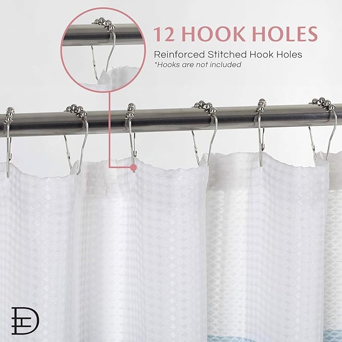 Dainty Home | Blush Ombre Waffle Weave Shower Curtain - 70" x 72" - Water Resistant Polyester Blend Fabric Shower Curtain - The Best Gradient Design Washable Waffle Shower Curtain