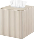 XNONE PU Leather Tissue Box Cover Square Tissue Box Holder for Bathroom Vanity Countertop Night Stands Bedroom Office Desk,Modern Tissue Decorative Organizer with Magnetic Closure (Beige)