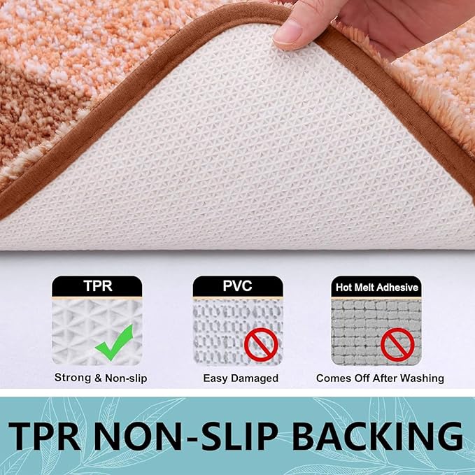 Arotive Microfiber Bathroom Rugs, Shaggy Soft and Absorbent Bath Rug, Non-Slip, Thick Plush Machine Washable Dry Bath Mats for Bathroom, Tub and Shower, 70x24, Orange, Rectangular