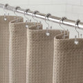Awellife Waffle Hotel Textured Beige Shower Curtains for Bathroom 230 GSM Heavy Duty Fabric Liner, 72" W X 72" L Inch