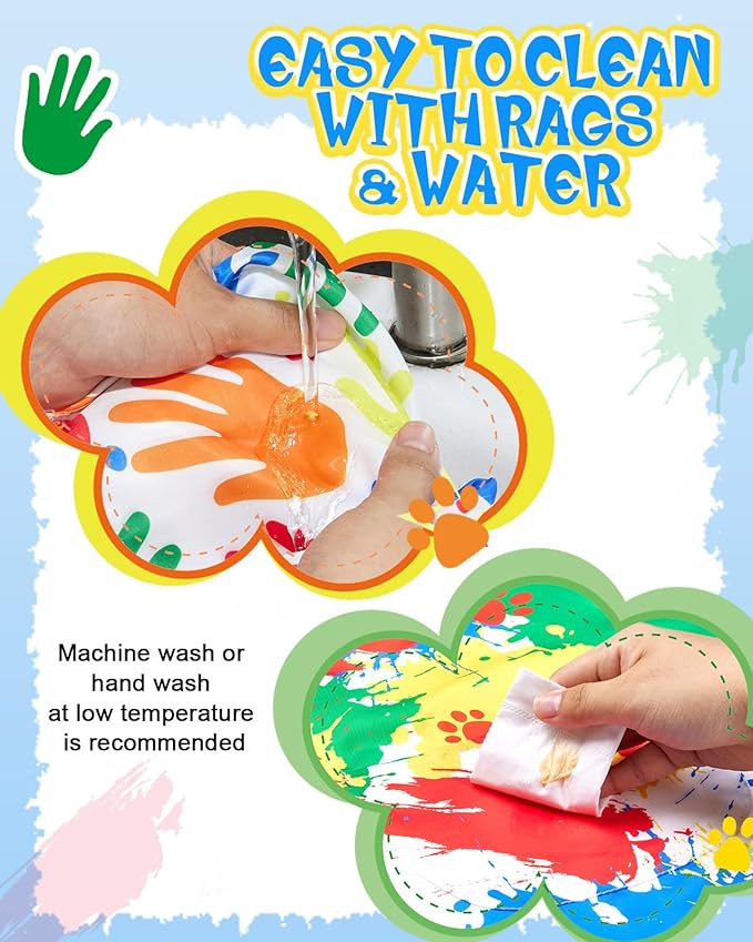 Lictin 2 Pack Kids Apron Girls Boys for Cooking, Waterproof Art Apron with Pockets for Kids Painting Cooking Baking