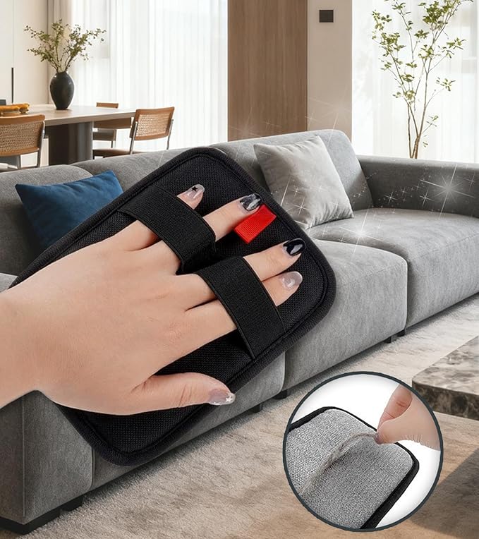 LUCKYOPERA Pet Hair Removal Gloves for Cats & Dogs, Reusable Electrostatic Grooming Gloves, Hair Remover Tool for Couch, Furniture, Carpet, Car Seat, Clothes (Regular Type)