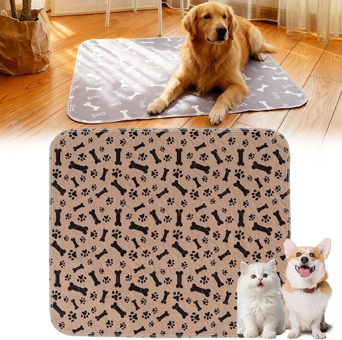 Puppy Pads with pheromones, 2026 Upgraded Washable Puppy Pads for Dogs & Cats, Pee Pad - Leak & Odor Waterproof, Non-Slip Base, Easy to Clean & Reusable (Brown-B, S: 15.7" × 23.6")