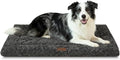 Reversible Dog Bed Mat 41"x27" for Large Dogs - Supportive Double-Sided Crate Pad, All-Season Cooling & Warmth, Ultra Soft Machine Washable Pet Bed, Fits Most 42-Inch Kennels, Dark Gray