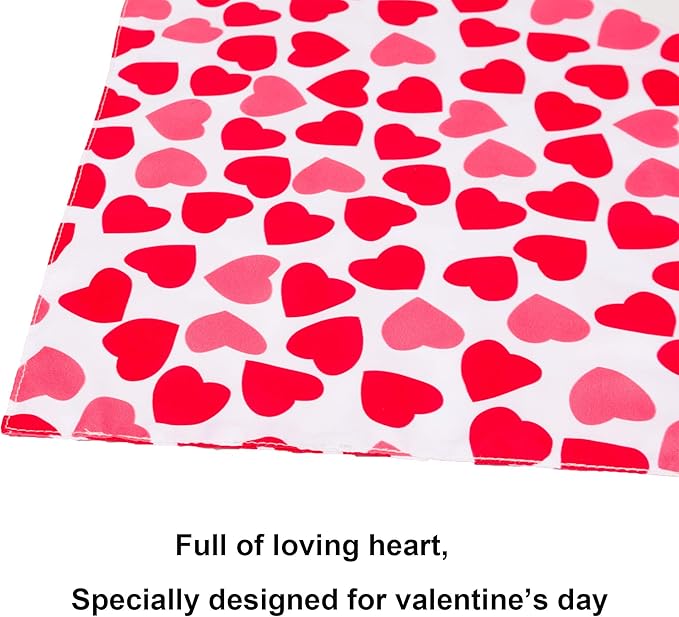 PTDECOR Valentine Dog Bandana, Multi Size, Reversible Triangle Bibs Scarf Valentine Bandanas for Medium Large Dogs (Large)