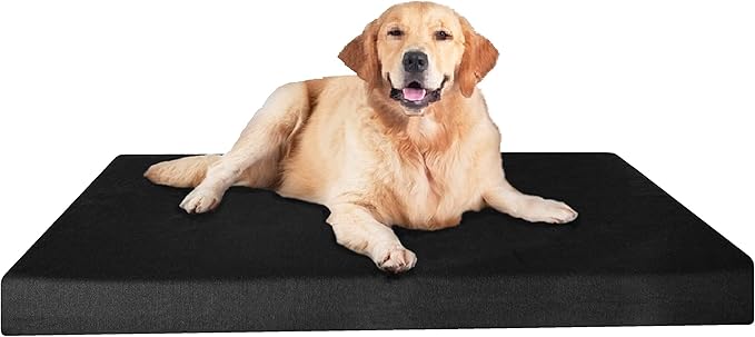 Dogbed4less XXL Heavy Duty Orthopedic Gel Memory Foam Pet Bed with Waterproof Internal Case + 2 Washable Canvas External Cover for Big Dog Fit 54"X37" Crate