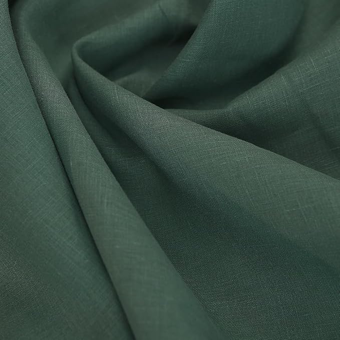 Japan Nature 100% Linen Fabric for Clothing, Home Decor, Pillow, Sofa, 55" Width, Craft by The Yard (Army Green, 10 Yard)