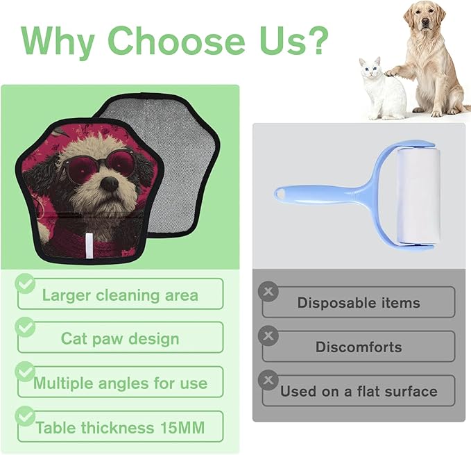 Hanxuanyifan Cool Dog Pet Hair Removal Glove for Dogs & Cats,2 PCS Newly Upgraded Reusable Electrostatic Pet Hair Gloves,Dog Hair Remover Tool for Clothing,Couch,Carpet,Car Seat