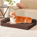 Rainmr Orthopedic Dog Beds for Large Dogs, Memory Foam Dog Beds Large Sized Dogs, Washable Removable Cover, Nonskid Bottom, Waterproof, for Indoor, Outdoor, Crate ＆ Car Use, 36x27x6 Inches, Brown Grey
