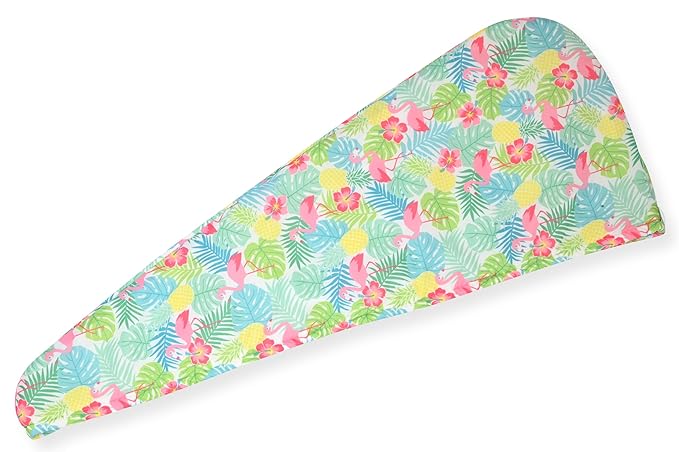 2-in-1 Shower Cap & Hair Towel Wrap for Women - Lightweight Towel Wrap with Elastic Loop for Drying & Conditioning - Ideal for All Hair Types, Comfortable & Easy to Use (Tropical)