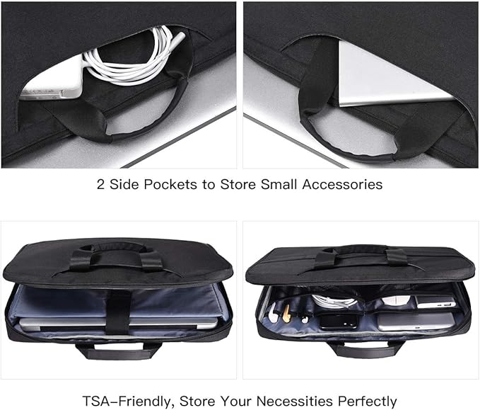 15.6 Inch Laptop Sleeve Bag, Men Women TSA Case for Macbook Pro 16 M4 M3 M2 M1, Lenovo Ideapad 15.6, HP Envy/Victus 15.6, Acer Aspire/Nitro 5 15.6, Dell 15 16, ASUS Chromebook 15 16 Case, Black