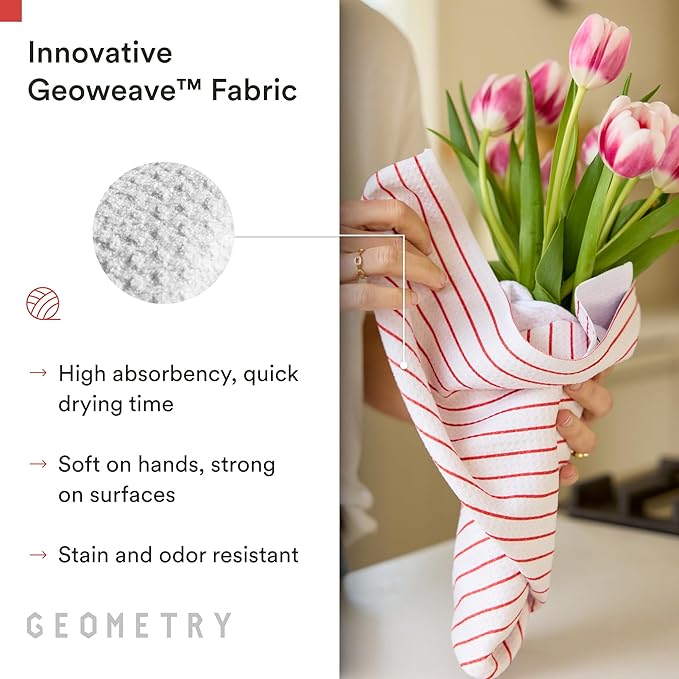 GEOMETRY Kitchen Towels - Quick Dry Microfiber Cloth Dish Towels for Kitchen Drying - Premium Quick Dry Towel Valentines Gifts for Mom - Crush