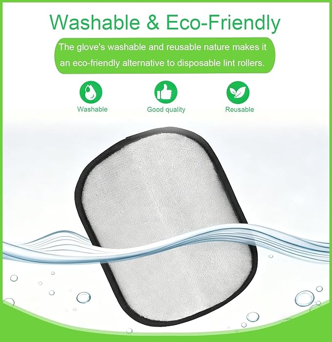 2PCS Pet Hair Removal Gloves，Reusable Static Dog & Cat Grooming Gloves, Upgraded Thickened Anti-Slip Grip for Clothes, Sofa, Car Seat, Couch, Carpet & Furniture