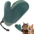 Mollypaws 2 in 1 Cat Fur Glove & Pet Hair Remover Glove, Dog Grooming Glove Brush for Shedding, Massage, Efficient Pet Hair Remover Mitt for Cleaner Couch, Carpet [Blue/Single]