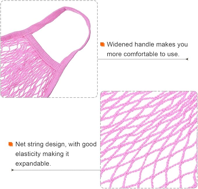 MECCANIXITY Cotton Mesh Bag Reusable Washable Mesh Net String Grocery Bags Organizer for Fruits Vegetables Shopping