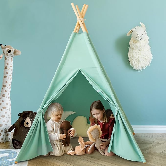 RongFa Teepee Tent for Kids-Portable Children Play Tent Indoor Outdoor (Green)