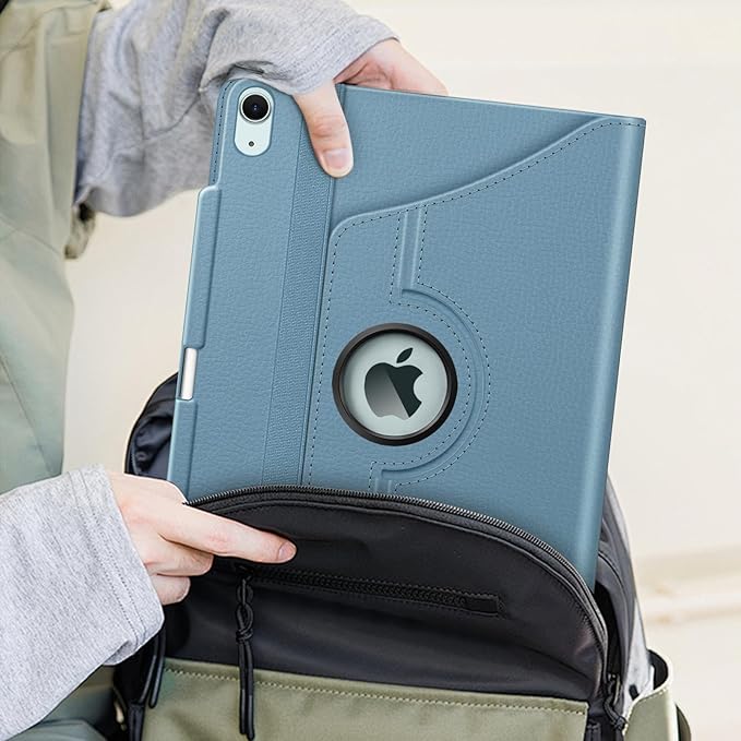 Fintie Rotating Case for iPad Air 13-inch (M3) 2025, (M2) 2024-360 Degree Swiveling Protective Stand Cover with Pencil Holder, Auto Wake/Sleep, Ocean Blue