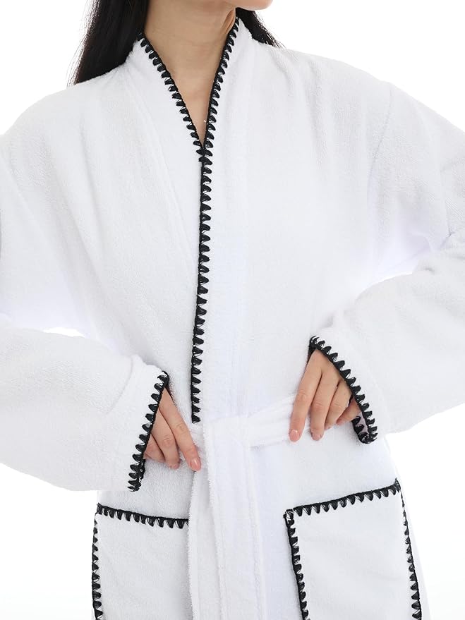 Seritaine Robes for Women, 100% Turkish Cotton Womens Robe, Luxury, Terry Cloth Long Spa Bathrobe