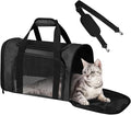 FOORLON Cat Carrier Soft for Pets Up to 15 Lbs, Cat Travel Bag Soft-Sided with Padded Shoulder Strap, Pet Dog Carriers for Small Dogs Travel Puppy Carry Airline Approved, Black