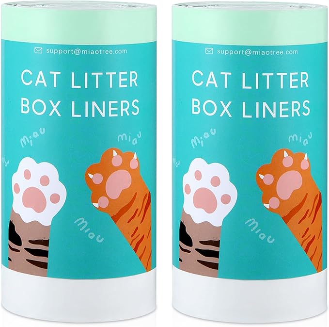 KropBom Cat litter Box Liners,20 Count 46" x 19" Jumbo Extra Large Heavy Duty Litter Pan Liner Bags with Drawstring for Pet Cat Litter Tray (Unscented)