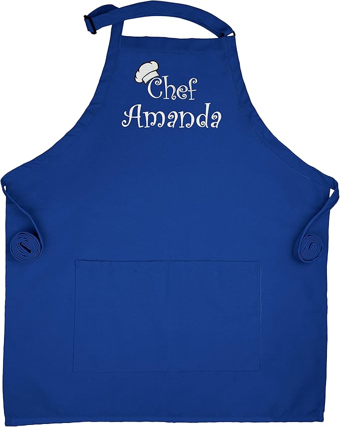 Custom Apron | Embroidered Kitchen Apron Women | Chef Apron For Men | Personalized Apron With Pockets