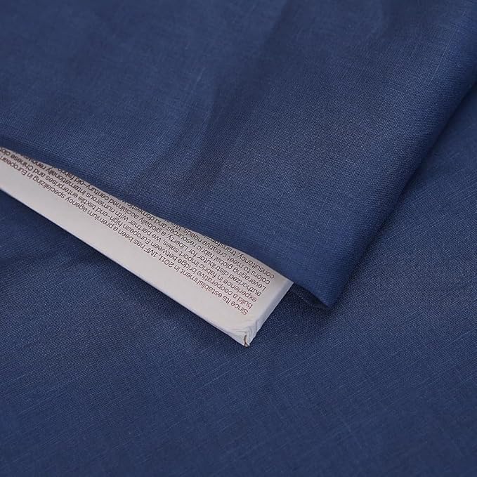 Japan Nature 100% Linen Fabric for Clothing, Home Decor, Pillow, Sofa, 55" Width, Craft by The Yard (Blue, 3 Yard)