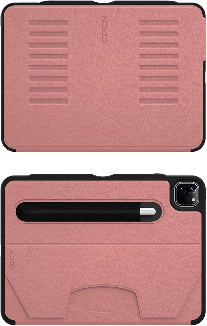 Zugu Case for iPad Pro 11 (M4/M5) 2024/2025, Slim Protective Cover with Apple Pencil Holder, Auto Wake/Sleep, Multiple Viewing Angles, iPad Pro 11 Inch Cover, Phone Protector, Desert Rose