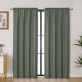 Lecloud Bessie Olive Green Curtains for Bedroom Decor 72 Inches Long 2 Pcs, Light Filtering Home Decor Window Curtains for Living Room, Dual Rod Pocket Airy Soft Drapes, Each Panel 40" W x 72" L