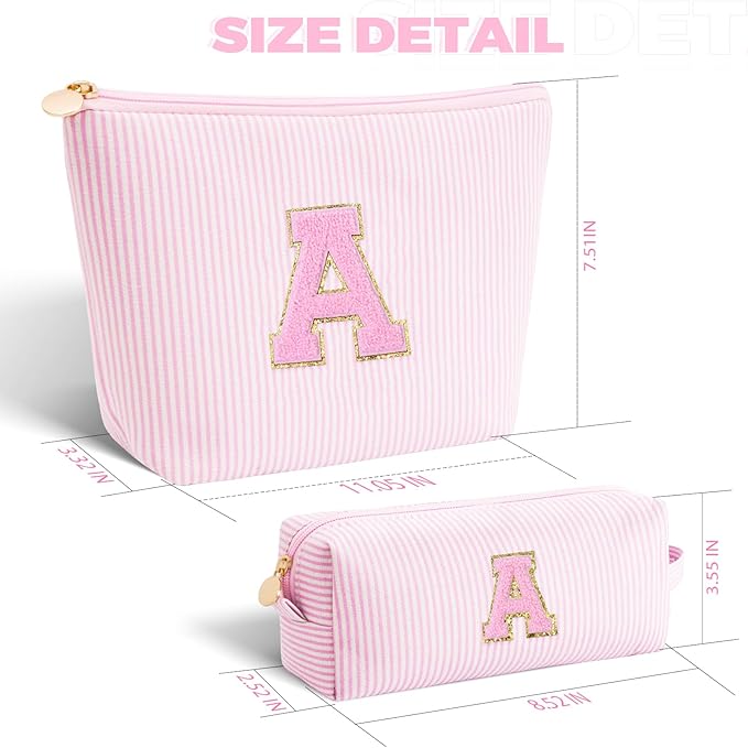 Btffitting Birthday Christmas Gifts for 10 11 12 13 14 15 16 17 18 Years Old Girl,Stocking Stuffers Makeup Bag Cosmetic Bag Set,Teen Girls Teacher Gift Trendy Stuff Toiletry Bag for Women - Pink,A