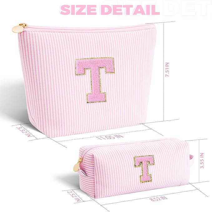 Btffitting Teacher Appreciation Gifts,Thank You Gifts from Students,Birthday Teacher Retirement Gifts for Women,Teachers Day Gift Ideas,Makeup Bag Set Cosmetic Bag - Pink,T