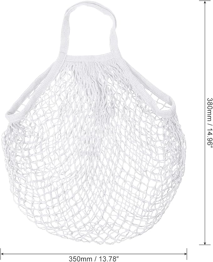 MECCANIXITY Cotton Mesh Bag Reusable Washable Mesh Net String Grocery Bags Organizer for Fruits Vegetables Shopping