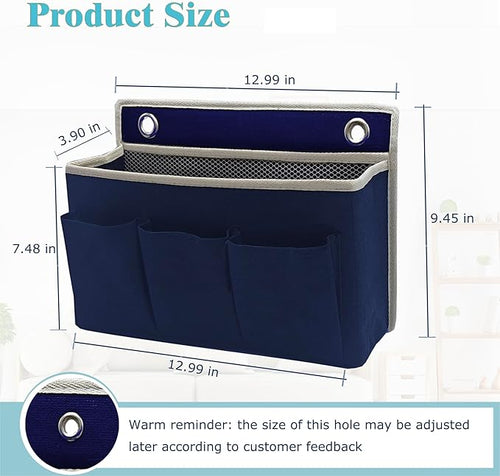 2-Pack Wall Hanging Organizer Bag/Hanging Baskets with Large Mesh Compartment & 3 Pockets，Over the Door Hanging Organizer Space Saving Storage for Bedroom,RV Camper, Closet (Navy Blue -2 Pack)